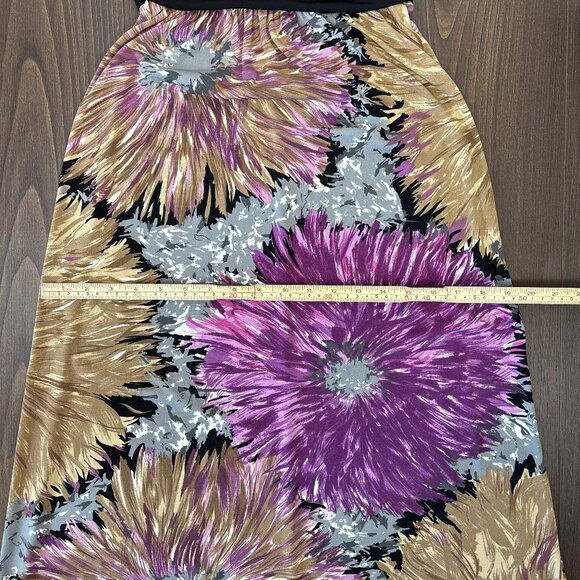 Pretty Good Halter Maxi Dress Women’s Small Black Multicolor Floral Empire Waist - Picture 11 of 13